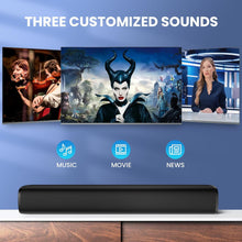 Load image into Gallery viewer, TV Sound Bar, Sound Bars for Smart TV Bluetooth 5.0 Soundbar 50W 17Inch Small Soundbars with HDMI-ARC/Optical/AUX Connection, TV Soundbar Surround Sound Bars for Home Theater Audio