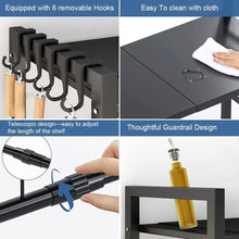 Load image into Gallery viewer, Uncahome 2-Tier Microwave Oven Rack Baker's Rack Shelf for Kitchen Utensils Adjustable Shelf Organizer for Kitchen Counter Black