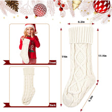 Load image into Gallery viewer, Swtroom 4 Pack Christmas Stockings 18in Large Size Cable Knitted Stocking Gifts & Decorations for Family Holiday Xmas Party, Ivory White