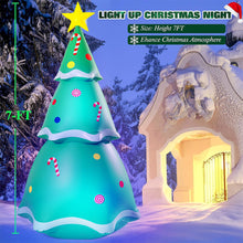 Load image into Gallery viewer, 7 FT Inflatable Christmas Tree, Christmas Inflatables Outdoor Decorations, Blow Up Inflatable Christmas Yard Decorations, Bright LED Lights with 4 Lighting Modes for Christmas Party Decor