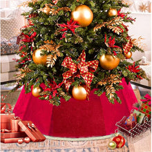 Load image into Gallery viewer, Christmas Tree Skirt, Velvet Foldable Christmas Tree Collar, Red Xmas Tree Stand Base Cover, Halloween Tree Ring for Fall Winter Holiday Xmas Halloween Party Home Decoration