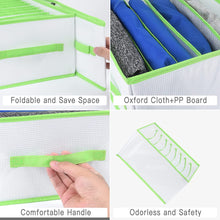 Load image into Gallery viewer, 3 Pcs Foldable Closet Organizers, Wardrobe Clothes Organizer, 7 Grids Closet Organizers and Storage, Drawer Organizer Storage for Jeans, T-Shirts, Underwear, Linen Organizer, Green