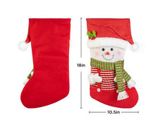 Load image into Gallery viewer, Swtroom 3 Pack 18'' Christmas Stockings Decor with 3D Santa Claus Snowman Reindeer Socks for Xmas Decor Party Gifts