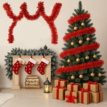 Load image into Gallery viewer, Uncahome 2 Pcs 50 Feet Red Christmas Tinsel Garlands, Red Metallic Twist Garland Hanging Garland Ornaments, for Christmas Tree Party Supplies, Indoor and Outdoor Decoration