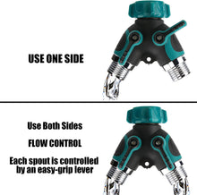 Load image into Gallery viewer, Aedavey 2 Way Hose Splitter, 2 Way Water Splitter Heavy Duty, Garden Faucet, Faucet Splitter, Hose and Splitter, Garden Hose and Splitter, Hose Bib Splitter, with Shut off Valve