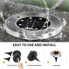 Load image into Gallery viewer, Maraawa Solar Ground Lights Solar Garden Lights 8 Pack Waterproof LED Disk Lights for Pathway, Yard, Patio and Walkway, White