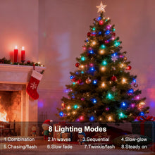 Load image into Gallery viewer, 4 Pack Christmas Tree String Lights Christmas Fairy Lights Multicolor LED with 8 Modes Battery Operated Indoor Outdoor Waterproof Lights