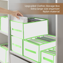 Load image into Gallery viewer, 3 Pcs Foldable Closet Organizers, Wardrobe Clothes Organizer, 7 Grids Closet Organizers and Storage, Drawer Organizer Storage for Jeans, T-Shirts, Underwear, Linen Organizer, Green