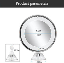 Load image into Gallery viewer, Meidong 10x Magnifying Lighted Makeup Mirror with 360° Rotation, Touch Sensor Control, Natural Daylight LED Light, Powerful Locking Suction Cup, Cosmetic Mirror for Home, Bathroom, Vanity and Travel
