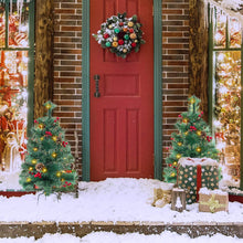 Load image into Gallery viewer, 24in Artificial Christmas Trees Set of 2 Pre-Lit Mini Christmas Trees with 30 LED Lights, Pine, Berries for Indoor Outdoor Decor