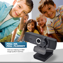 Load image into Gallery viewer, Webcam with Microphone, 1080P FHD Webcam with Privacy Cover, Plug and Play USB Web Camera for Desktop & Laptop Conference, Meeting, Zoom, Skype, Facetime, Windows, Linux, and macOS