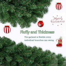 Load image into Gallery viewer, 9ft Christmas Garland with 50 Waterproof LED Light Prelit Full Clear Battery Operated Garland 340 Branches Christmas Decoration for Xmas Holiday & Party