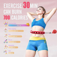 Load image into Gallery viewer, Smart Weighted Fit Hoop Plus Size for Adults Weight Loss, Hula Circle-2 in 1 Infinity Fitness Hoop, 24 Links Detachable & Size Adjustable, with Ball Auto Rotate 360 Degree for Women