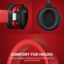 Load image into Gallery viewer, COWIN E7 Bluetooth Headphones Active Noise Cancelling Wireless over Ear Bluetooth Headphones Comfortable Protein Earpads 30H Playtime for TV, Home ,Office, Black and Red