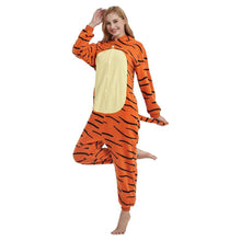 Load image into Gallery viewer, Adult Onesie Tiger Sleepwear Animal Cartoon Costume and Teens Pajamas Unisex Christmas Halloween Cosplay