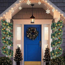 Load image into Gallery viewer, 2 Pcs 6ft Pre-Lit Christmas Garland, with 40 Waterproof LED Light and Pine Cones and Berries, Battery Operated Garland 200 Branches Christmas Decoration for Xmas Holiday & Party