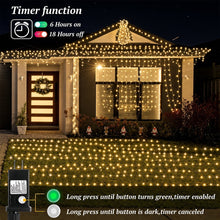 Load image into Gallery viewer, Christmas String Lights Plug in, 99FT 300 LED 8 Lighting Modes for Outdoor Christmas Tree Lights Wedding Party Decoration, Warm White