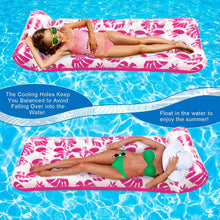 Load image into Gallery viewer, COWIN Inflatable Pool Floats Hammock, 73 X 34 Inches Adults for Size Water Hammock Lounge with Headrest, Floating Pool Lounge Chair for Men and Women (Red)