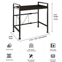 Load image into Gallery viewer, Uncahome 2-Tier Microwave Oven Rack Baker's Rack Shelf for Kitchen Utensils Adjustable Shelf Organizer for Kitchen Counter Black