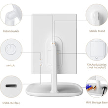Load image into Gallery viewer, Movsou Vanity Mirror Makeup Mirror with Lights, 3 Color Lighting Modes 52 LED Trifold Portable Mirror, 1X 2X 3X Magnification White