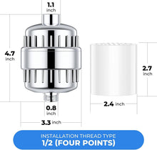 Load image into Gallery viewer, MOVSOU High Output Shower Filter - Latest Superior Advanced 17-stage Filter Media - Universal Multi-Stage Shower Head Filter