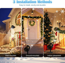 Load image into Gallery viewer, Christmas LED Snowflake Projector Lights Outdoor, 3D Snowfall Projection Lamp Outside Waterproof, Black