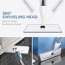 Load image into Gallery viewer, Kibhous Superfine Fiber Spray Mop for Floor Cleaning, with Refillable Spray Bottle and 3 Washable Pads, Used for Flat Mop in Home Kitchen, Hardwood Laminated Wood Tile Floor Cleaning, White