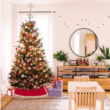 Load image into Gallery viewer, Christmas Tree Skirt, Velvet Foldable Christmas Tree Collar, Red Xmas Tree Stand Base Cover, Halloween Tree Ring for Fall Winter Holiday Xmas Halloween Party Home Decoration