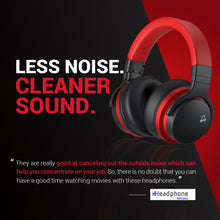 Load image into Gallery viewer, COWIN E7 Bluetooth Headphones Active Noise Cancelling Wireless over Ear Bluetooth Headphones Comfortable Protein Earpads 30H Playtime for TV, Home ,Office, Black and Red