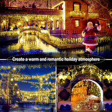 Load image into Gallery viewer, Christmas Lights Outdoor Decorations 400 LED 33ft 8 Modes Curtain Fairy String Light with 75 Drops, Clear Wire LED String Light Indoor Decor for Wedding Party Christmas Decorations Warm White