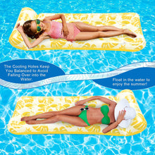 Load image into Gallery viewer, COWIN Inflatable Pool Floats Hammock 73 x 34 inches Adults for Size Water Hammock Lounge with Headrest Floating Pool Lounge Chair for Men and Women (Yellow)