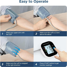 Load image into Gallery viewer, Blood Pressure Monitor for Home Use - Automatic BP Machine with Large Backlit Display High Accuracy for 2 Users with 22-42cm Arm Cuff & Storage Bag (Black)