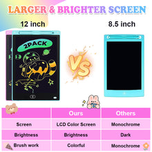Load image into Gallery viewer, Kids Toys 2 Pack LCD Writing Tablet, 12 in Colorful Toddler Drawing Pad Doodle Board Erasable, Educational Learning Toys Birthday Gifts for 3 4 5 6 7 Girls Boys