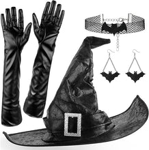 Load image into Gallery viewer, Halloween Witch Set Halloween Women Adult Wizard Costume Cosplay Accessory with Necklaces, Earrings, Gloves