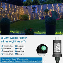 Load image into Gallery viewer, Funsmile Christmas String Lights LED Twinkle Cluster Lights 82Ft 200Led 8 Modes Timer Memory Function for Christmas Xmas Tree Holiday Party Garden Warm White