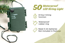 Load image into Gallery viewer, 9ft Christmas Garland with 50 Waterproof LED Light Prelit Full Clear Battery Operated Garland 340 Branches Christmas Decoration for Xmas Holiday & Party