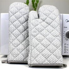 Load image into Gallery viewer, Movsou Oven Mitts 2 Pcs Set, Kitchen Oven Glove High Heat Resistant Long Flexible Thick Gloves for Cooking BBQ Kitchen Mitt Gray