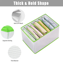 Load image into Gallery viewer, 3 Pcs Foldable Closet Organizers, Wardrobe Clothes Organizer, 7 Grids Closet Organizers and Storage, Drawer Organizer Storage for Jeans, T-Shirts, Underwear, Linen Organizer, Green