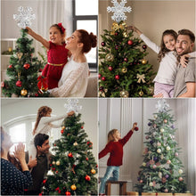 Load image into Gallery viewer, Christmas Tree Topper, 9.6” Snowflake Tree Toppers Lighted Indoor with Rotating 3D Silver Snowflake LED Projector Hollow Glitter Lighted for Tree Christmas Decorations Holiday Ornaments