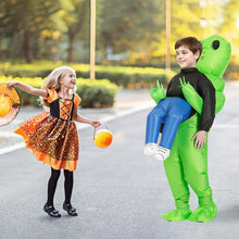 Load image into Gallery viewer, Halloween Inflatable Costume Kids Alien Costume Halloween Alien Blow Up Costumes Alien, Suit for Kids Teenagers, for Christmas and Halloween, Green