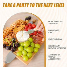 Load image into Gallery viewer, Yibidys Charcuterie Boards Cheese Board Set, Small Charcuterie Board Bamboo Cheese Board with Slide-Out Drawer, House Warming Gifts New Home, Wedding Gifts for Couple, Bridal Shower Gift