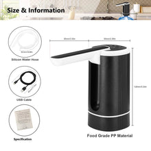 Load image into Gallery viewer, Uncahome Water Dispenser for 5 Gallon Bottle, Rechargeable Portable Electric Water Bottle Pump, Foldable Automatic Water Jug Pump for for Home, Office & Camping (Black)