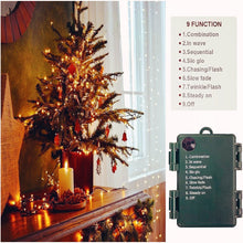 Load image into Gallery viewer, 4 Pack Christmas Tree String Lights Christmas Fairy Lights Warm White LED with 8 Modes Battery Operated Indoor Outdoor Waterproof Lights