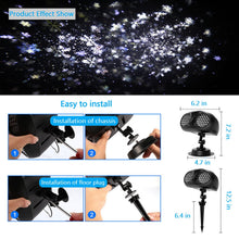 Load image into Gallery viewer, Uncahome Christmas Snowflake Projector Lights, Remote Control Timing Waterproof LED Snowfall Landscape Lights Suitable for Christmas, Indoor and Outdoor Party Decorations