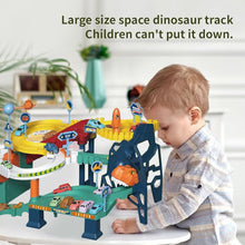 Load image into Gallery viewer, Dinosaur Space Track Toys Race Car Track Set 4 Cars with Light Sound Educational Christmas Birthday Gift for kids Age 3+