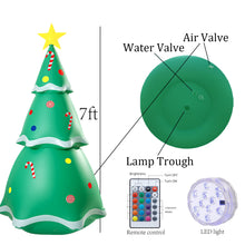 Load image into Gallery viewer, 7 FT Inflatable Christmas Tree, Christmas Inflatables Outdoor Decorations, Blow Up Inflatable Christmas Yard Decorations, Bright LED Lights with 4 Lighting Modes for Christmas Party Decor