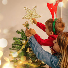 Load image into Gallery viewer, Christmas Star Tree Topper, Lighted Christmas Tree Topper, Hollow Gold Lighted Tree Star, LED Light up Xmas Tree Topper with 30 LE