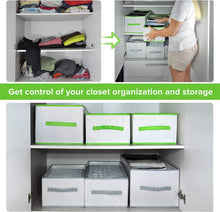 Load image into Gallery viewer, 3 Pcs Foldable Closet Organizers, Wardrobe Clothes Organizer, 7 Grids Closet Organizers and Storage, Drawer Organizer Storage for Jeans, T-Shirts, Underwear, Linen Organizer, Green