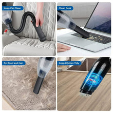 Load image into Gallery viewer, Portable Car Vacuum Cleaner, 120W Car Vacuum Cleaners Cordless, Handheld Vacuum for Quick Cleaning, Hand Held Vacuuming Cordless Rechargeable for Car Home and Office, Black