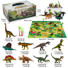 Load image into Gallery viewer, Dinosaur Toys with Play Mat & Trees for Toddlers, Realistic Jurassic Dinosaur Figures to Create a Dino World Includes 9 Kinds of Dinosaurs, Gift for Toddlers Boys & Girls (Age 3+)